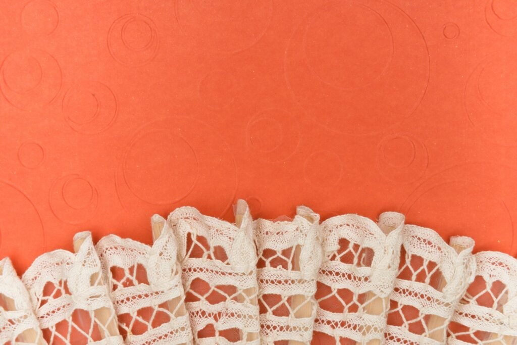 white and black lace textile